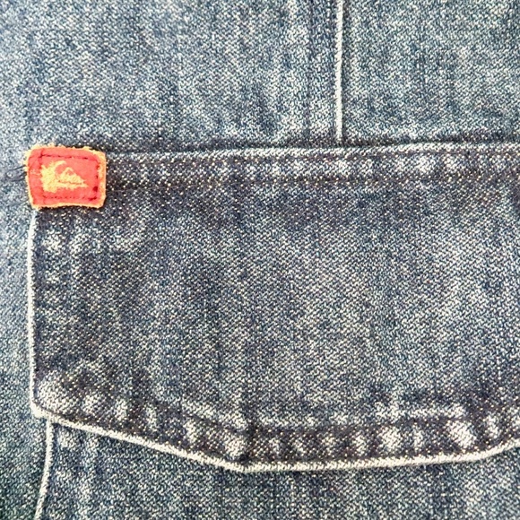 Men's Quiksilver Reversible Flannel Denim Jacket Blue Green SZ Medium - Picture 8 of 9